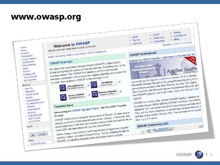 www. owasp. org OWASP 9 9 