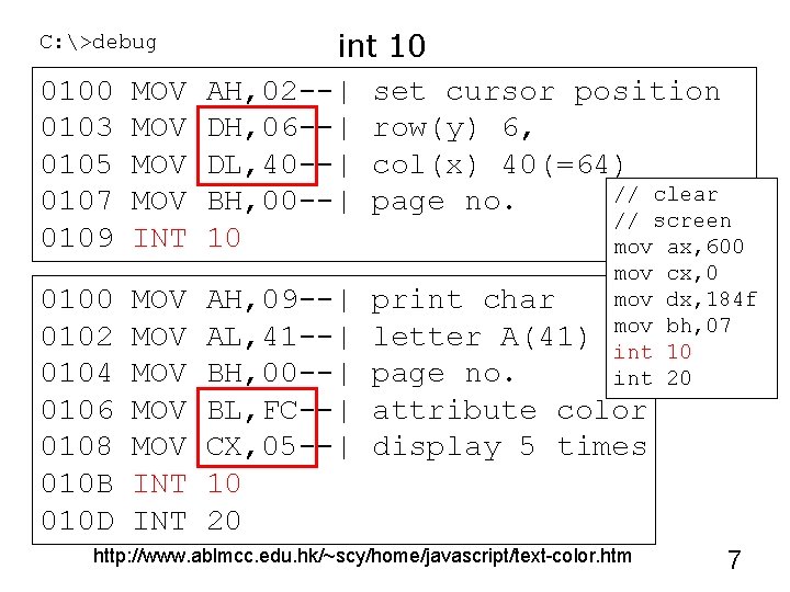 C: >debug 0100 0103 0105 0107 0109 0100 0102 0104 0106 0108 010 B