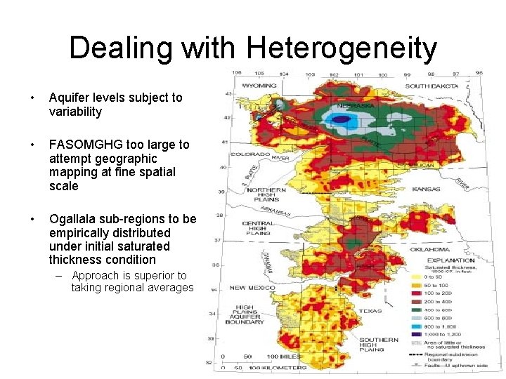 Dealing with Heterogeneity • Aquifer levels subject to variability • FASOMGHG too large to