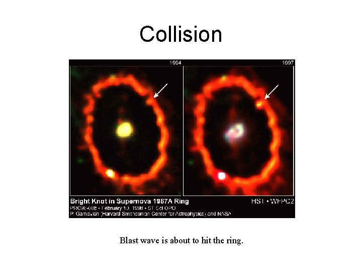 Collision Blast wave is about to hit the ring. 