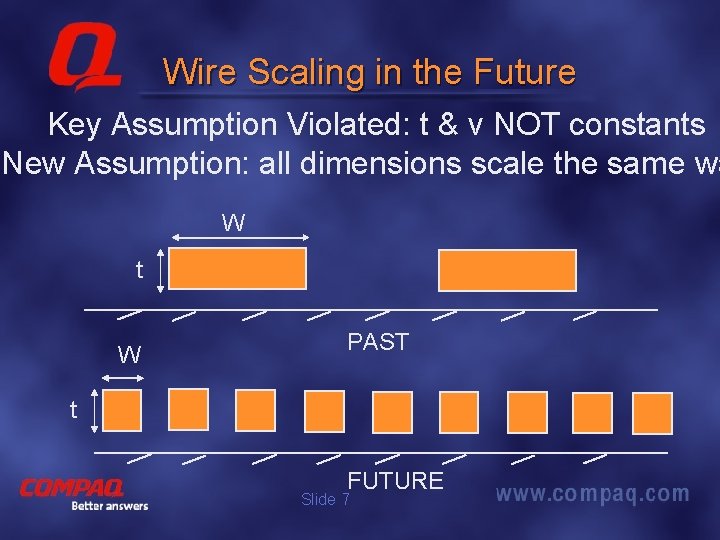 Wire Scaling in the Future Key Assumption Violated: t & v NOT constants New