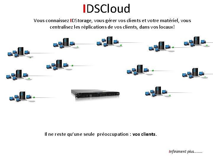 IDSCloud Vous connaissez IDStorage, vous gérer vos clients et votre matériel, vous centralisez les