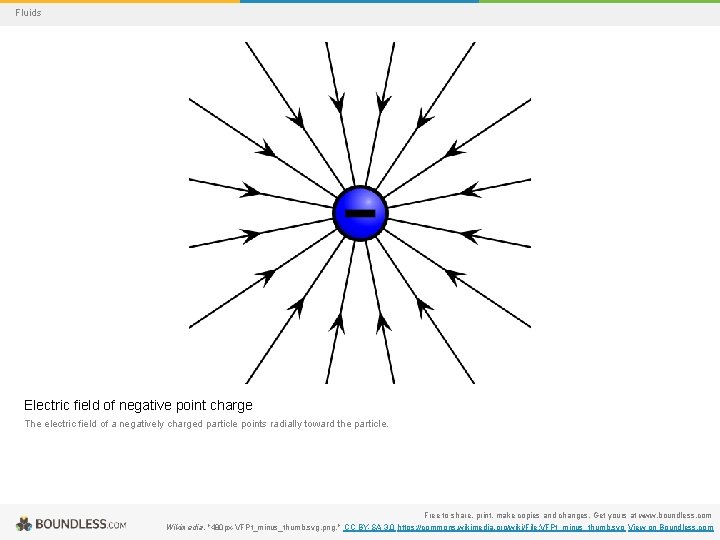 Fluids Electric field of negative point charge The electric field of a negatively charged