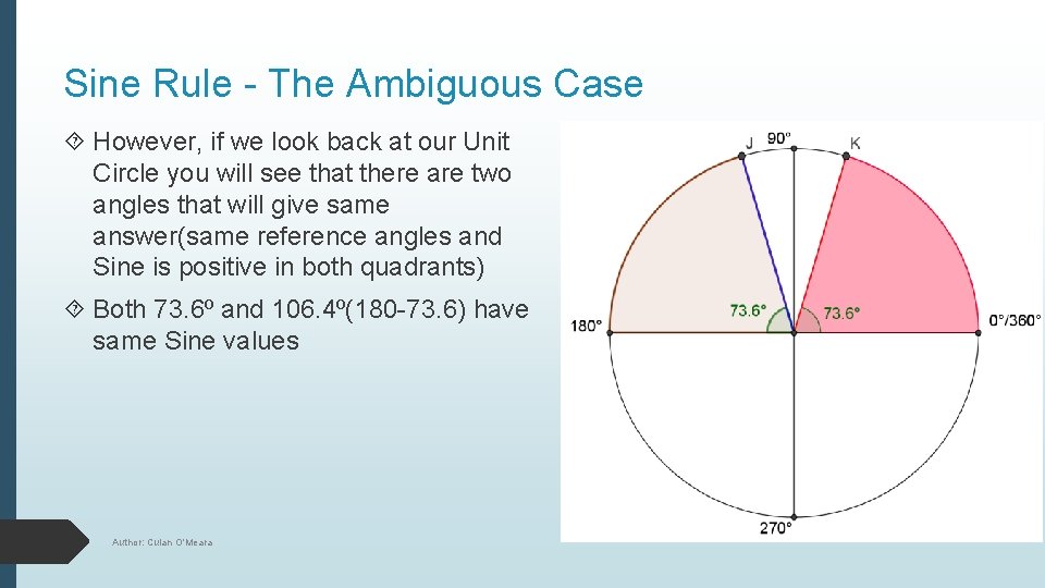 Sine Rule - The Ambiguous Case However, if we look back at our Unit