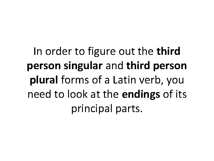 In order to figure out the third person singular and third person plural forms