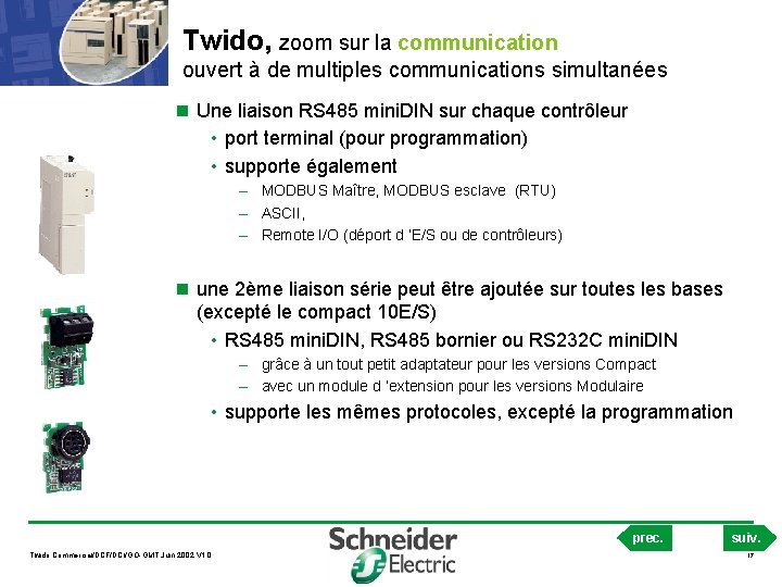 Twido, zoom sur la communication ouvert à de multiples communications simultanées n Une liaison