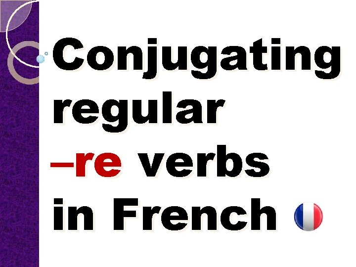 Conjugating regular –re verbs in French 