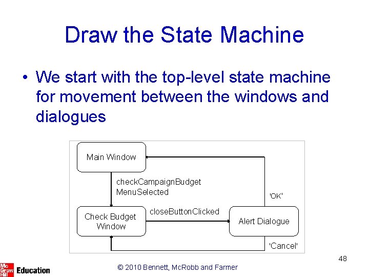 Draw the State Machine • We start with the top-level state machine for movement