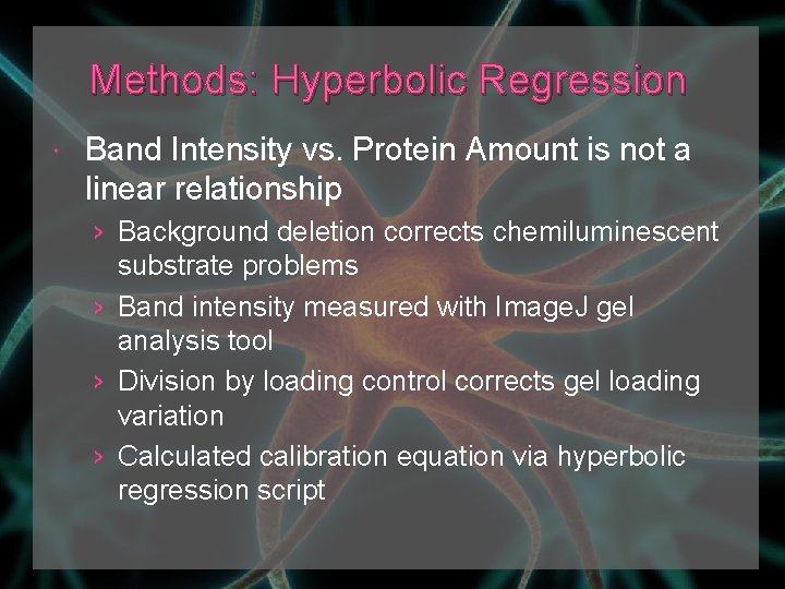 Methods: Hyperbolic Regression Band Intensity vs. Protein Amount is not a linear relationship ›