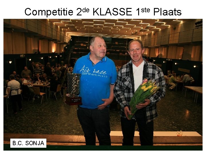 Competitie 2 de KLASSE 1 ste Plaats B. C. SONJA 