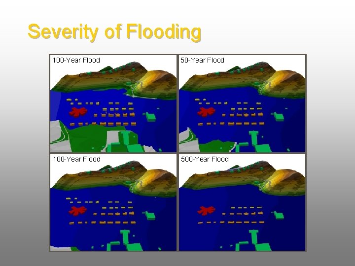 Severity of Flooding 100 -Year Flood 50 -Year Flood 100 -Year Flood 500 -Year