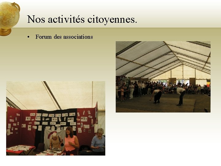 Nos activités citoyennes. • Forum des associations 