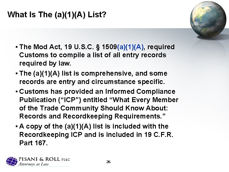 What Is The (a)(1)(A) List? • The Mod Act, 19 U. S. C. §