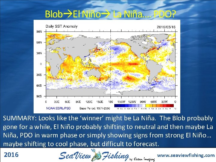 Blob El Niño La Niña…. PDO? SUMMARY: Looks like the ‘winner’ might be La