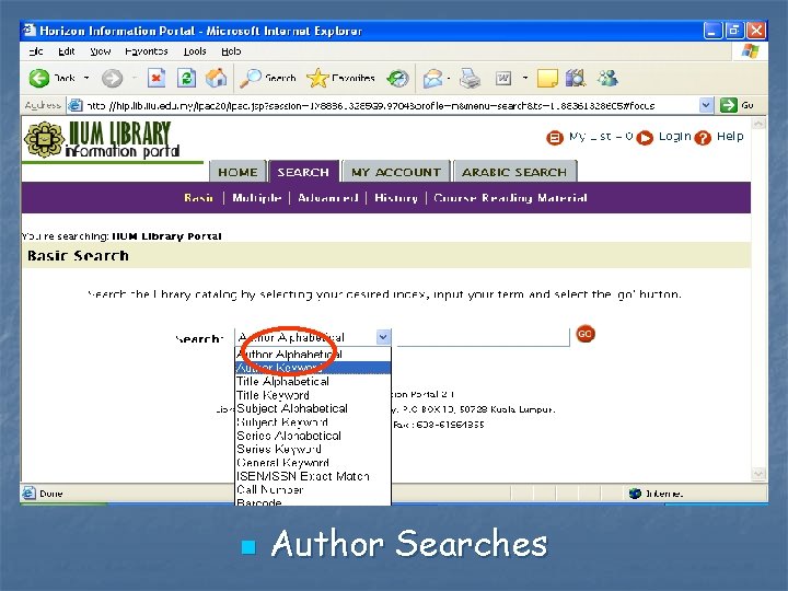 n Author Searches 