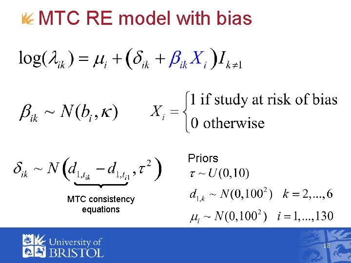 MTC RE model with bias Priors MTC consistency equations 18 