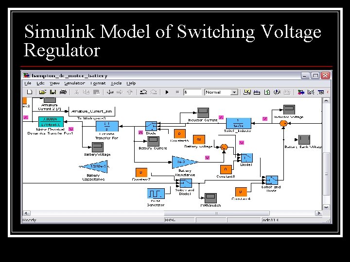 Simulink Model of Switching Voltage Regulator 