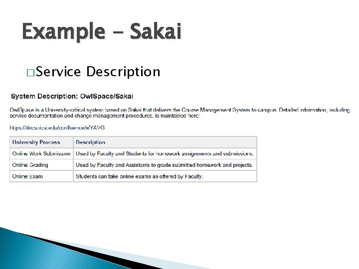 Example - Sakai � Service Description 