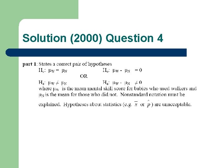 Solution (2000) Question 4 