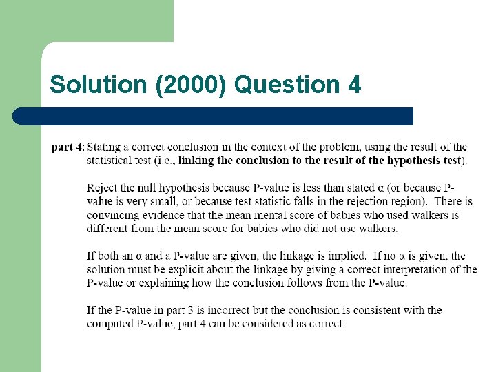 Solution (2000) Question 4 