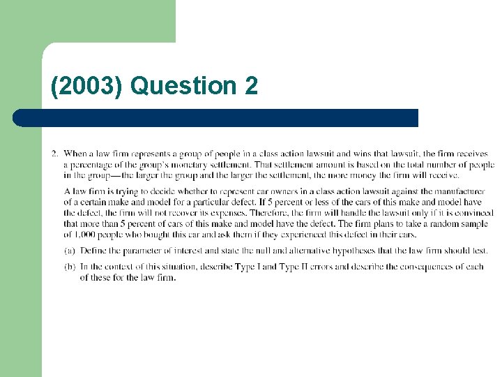 (2003) Question 2 