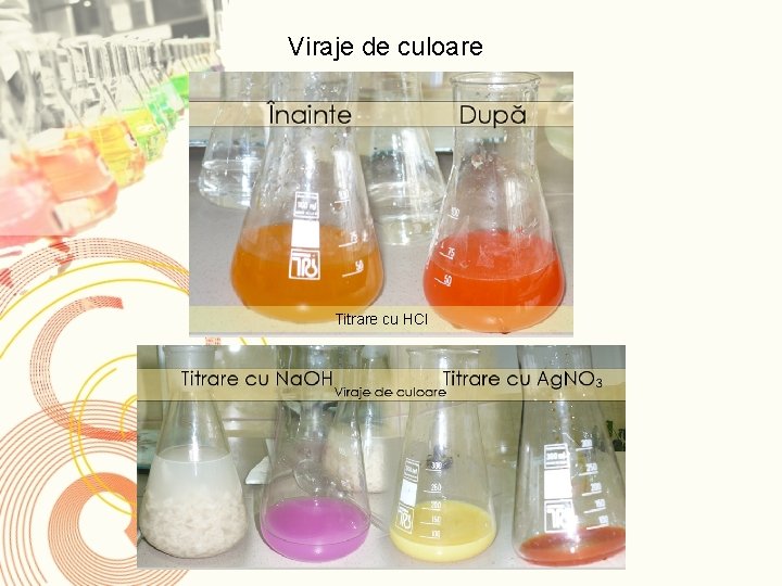Viraje de culoare Titrare cu HCl 