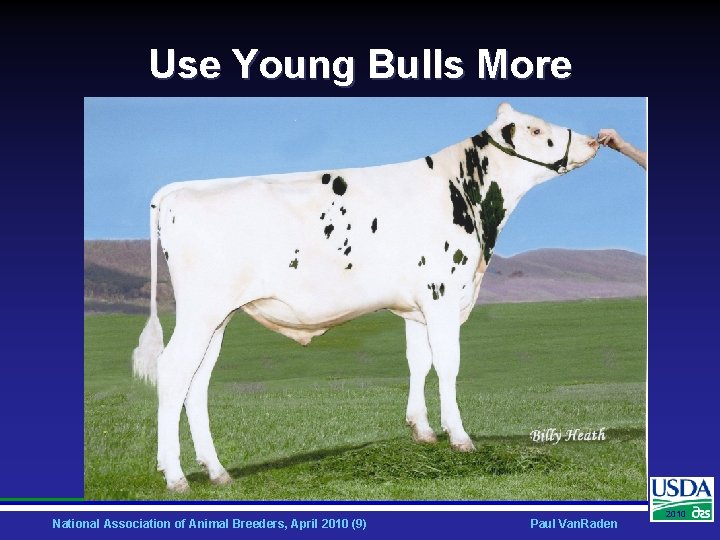 Use Young Bulls More National Association of Animal Breeders, April 2010 (9) Paul Van.
