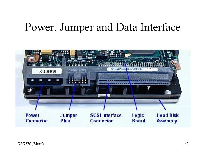 Power, Jumper and Data Interface CSC 370 (Blum) 69 