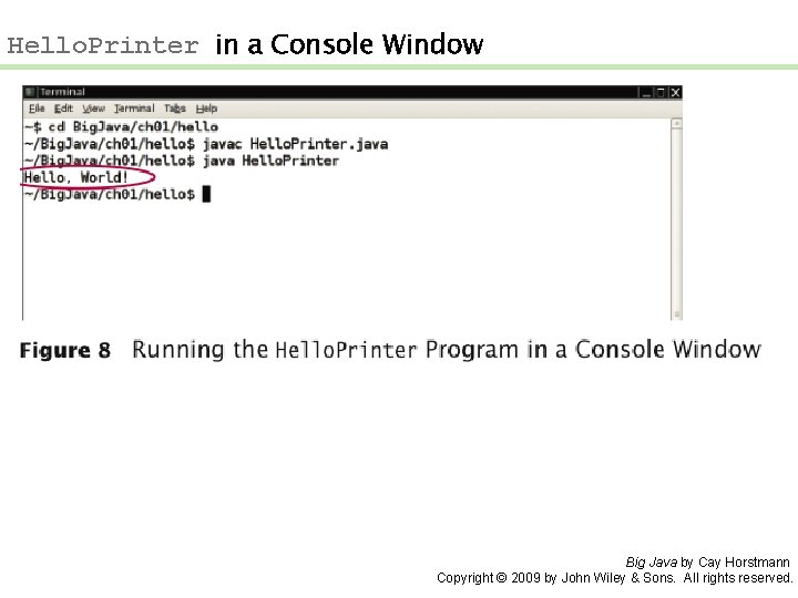  Hello. Printer in a Console Window Big Java by Cay Horstmann Copyright ©
