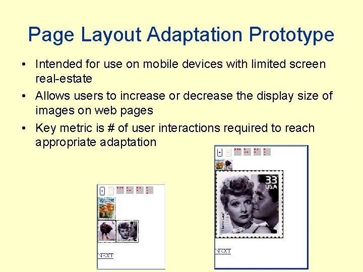 Page Layout Adaptation Prototype • Intended for use on mobile devices with limited screen