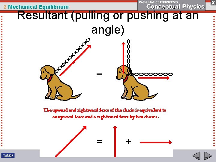 2 Mechanical Equilibrium Resultant (pulling or pushing at an angle) 