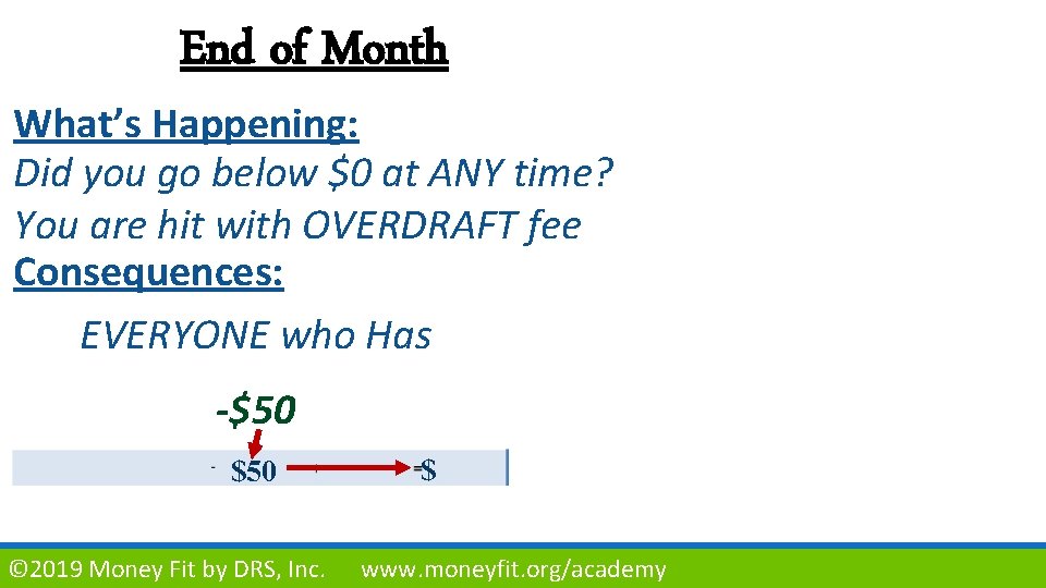 End of Month What’s Happening: Did you go below $0 at ANY time? You