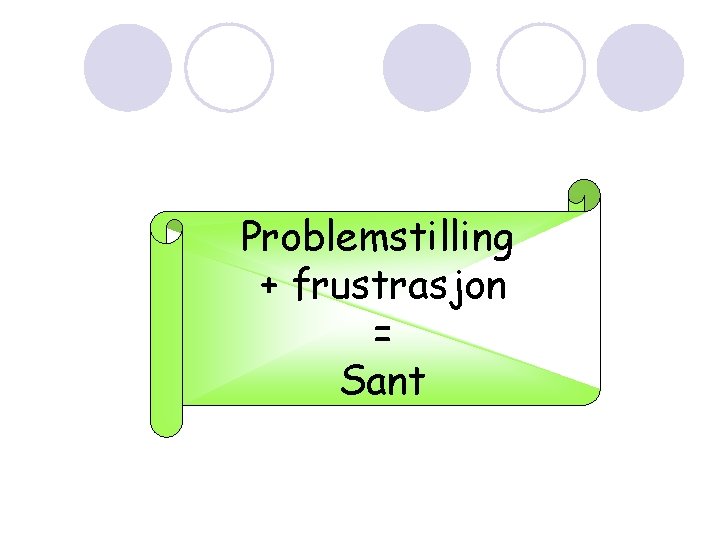 Problemstilling + frustrasjon = Sant 