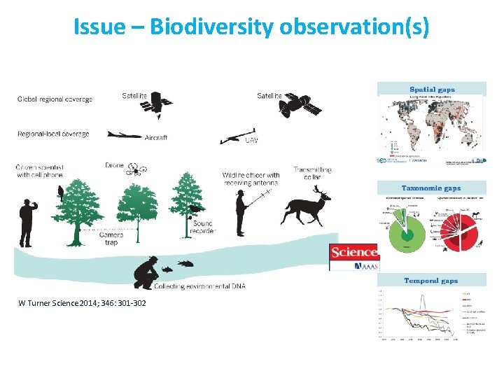 Issue – Biodiversity observation(s) W Turner Science 2014; 346: 301 -302 