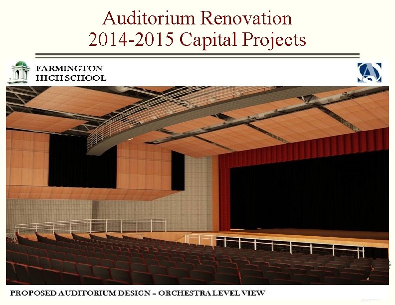 Auditorium Renovation 2014 -2015 Capital Projects 