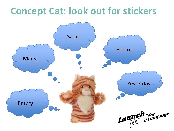 Concept Cat: look out for stickers Same Behind Many Yesterday Empty 
