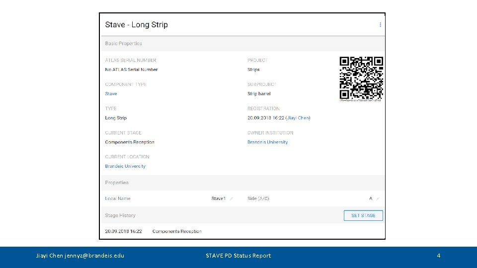 Jiayi Chen jennyz@brandeis. edu STAVE PD Status Report 4 