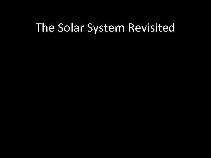 The Solar System Revisited 