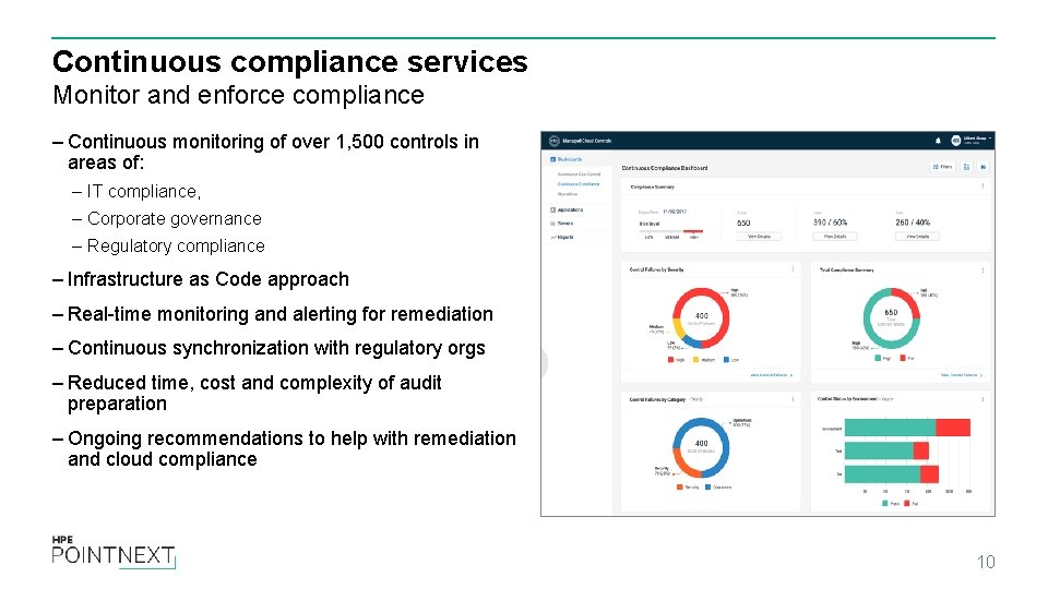 Continuous compliance services Monitor and enforce compliance – Continuous monitoring of over 1, 500