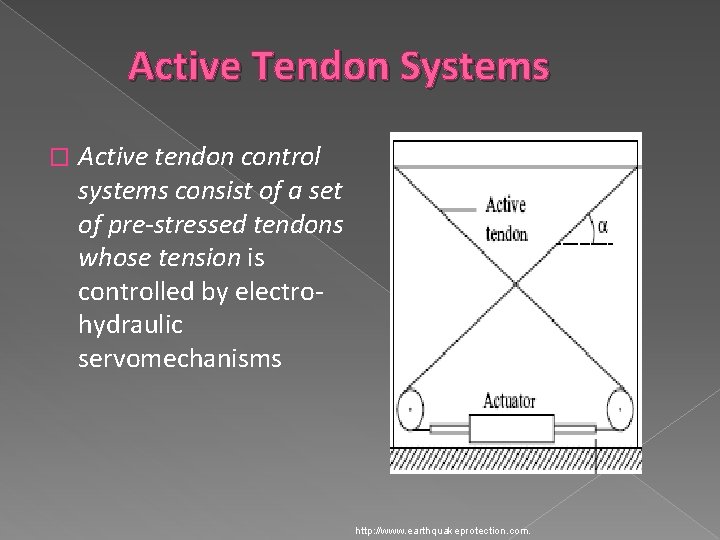 Active Tendon Systems � Active tendon control systems consist of a set of pre-stressed