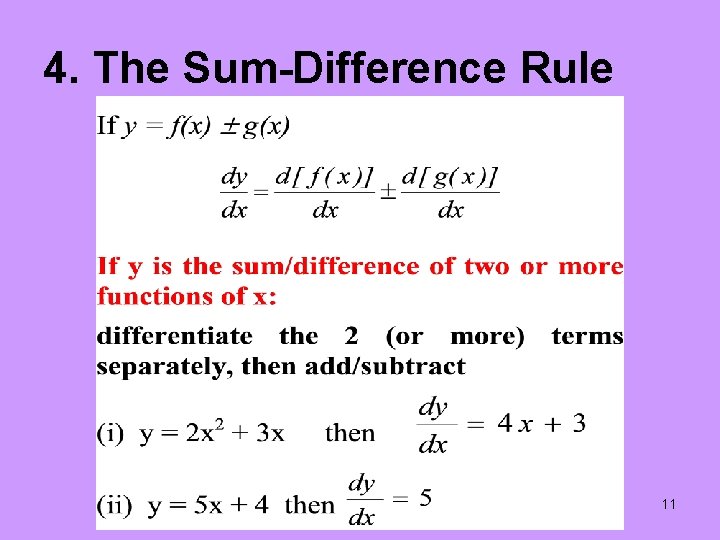 4. The Sum-Difference Rule 11 