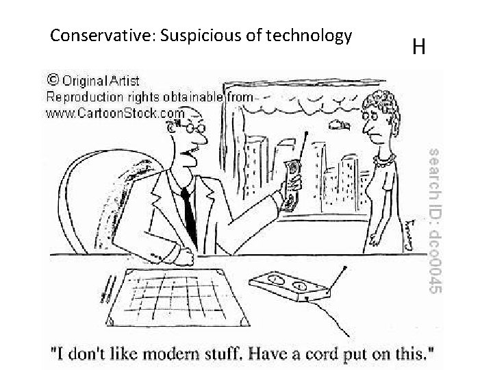 Conservative: Suspicious of technology H 