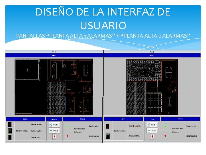 DISEÑO DE LA INTERFAZ DE USUARIO PANTALLAS “PLANTA ALTA 1 ALARMAS” Y “PLANTA ALTA