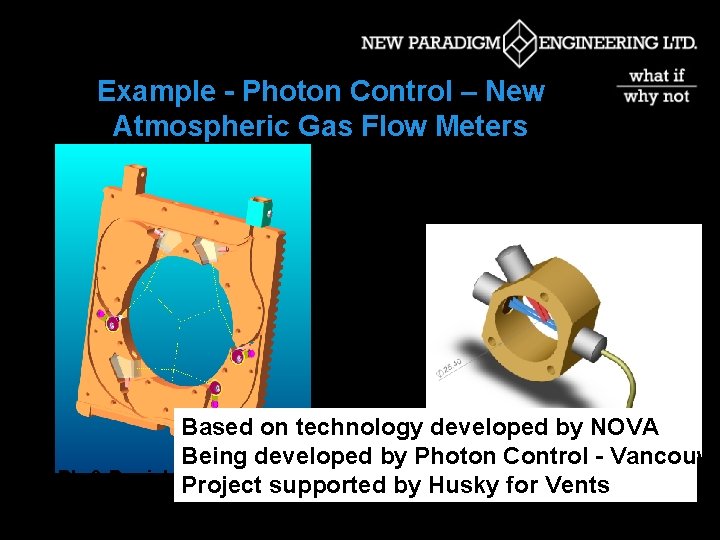 Example - Photon Control – New Atmospheric Gas Flow Meters Based on technology developed