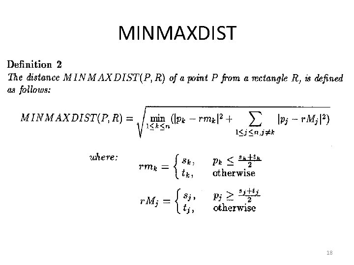 MINMAXDIST 18 