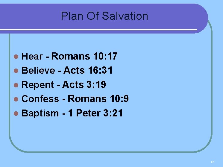  Plan Of Salvation Hear - Romans 10: 17 l Believe - Acts 16: