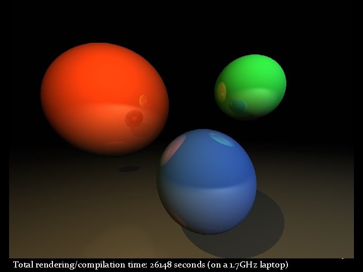 Total rendering/compilation time: 26148 seconds (on a 1. 7 GHz laptop) 36 Total rendering/compilation time: 26148 seconds (on a 1. 7 GHz laptop) 36