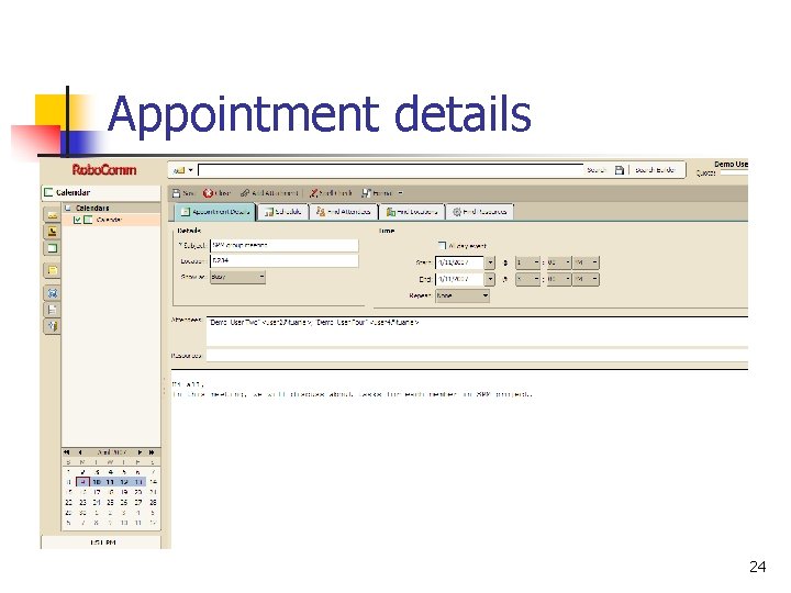 Appointment details 24 