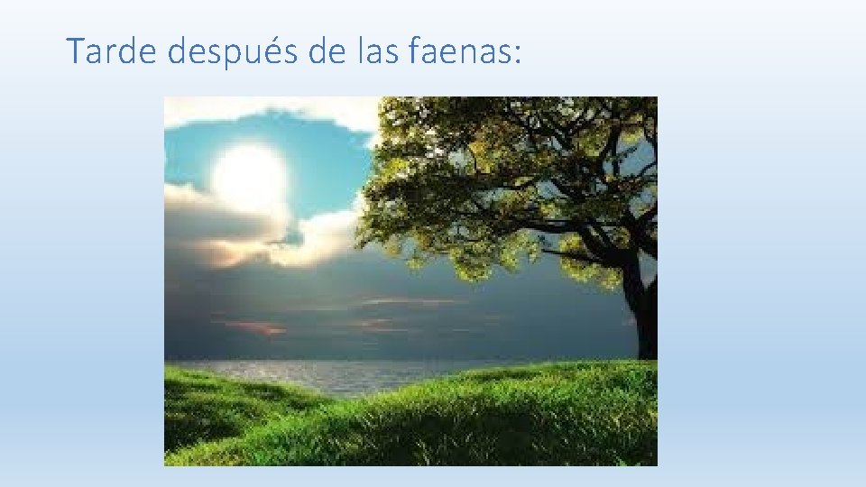 Tarde después de las faenas: 