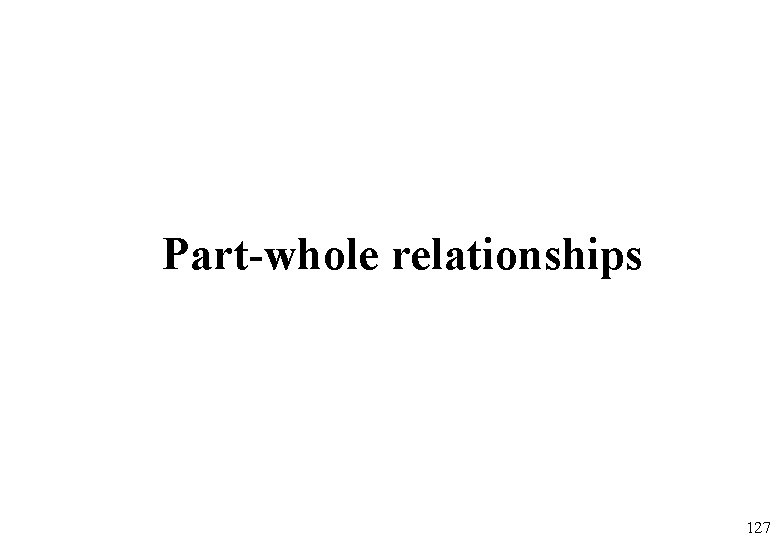 Part-whole relationships 127 